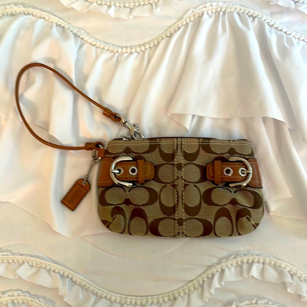 Coach Signature Canvas Wristlet